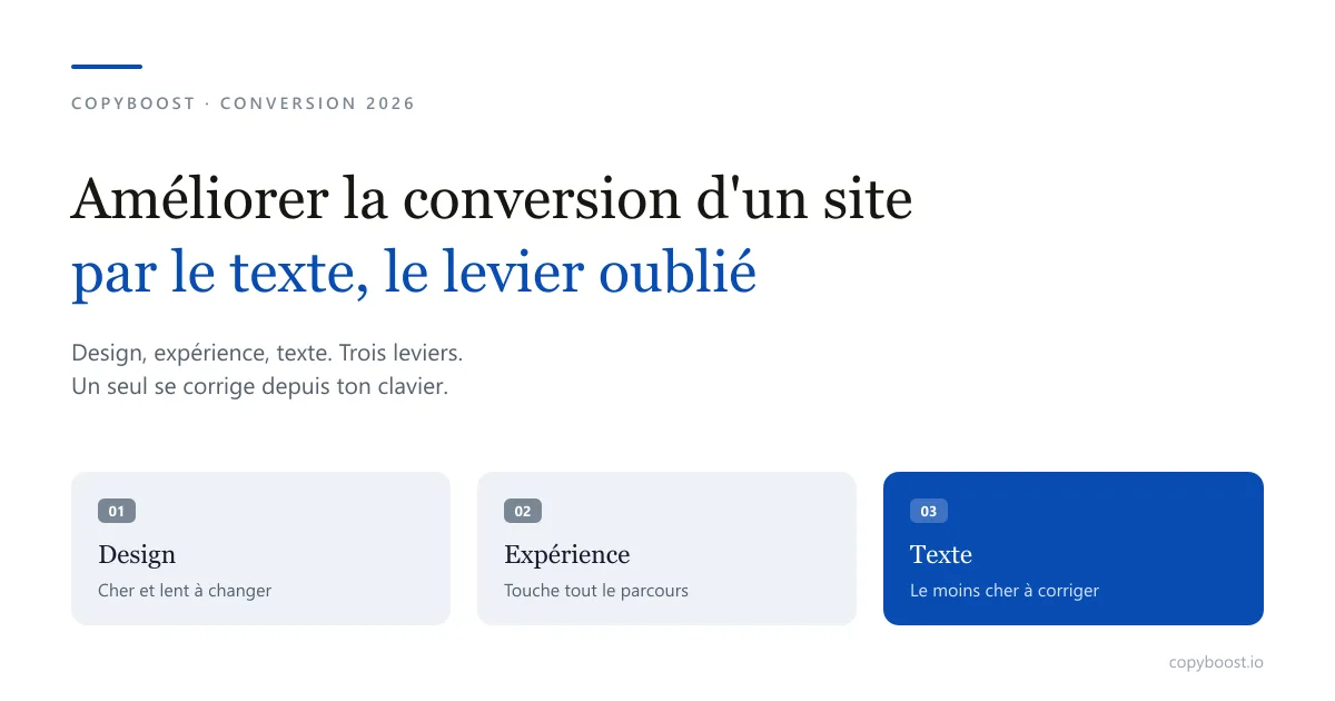 Comment améliorer le taux de conversion d'un site web par le texte, le levier que personne ne mesure