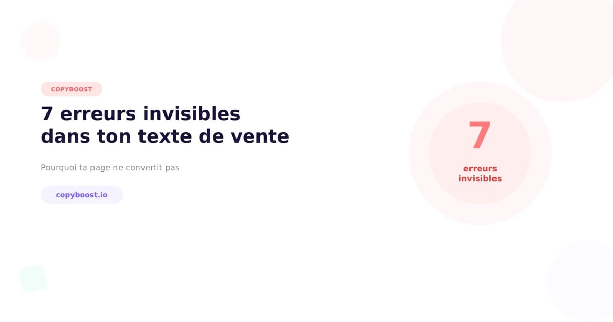 Pourquoi ta page de vente ne convertit pas : 7 erreurs invisibles dans ton texte que personne ne te signale