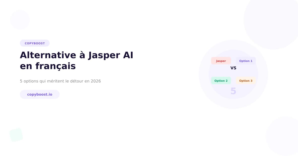 Alternative à Jasper AI en français : 5 options qui méritent le détour en 2026
