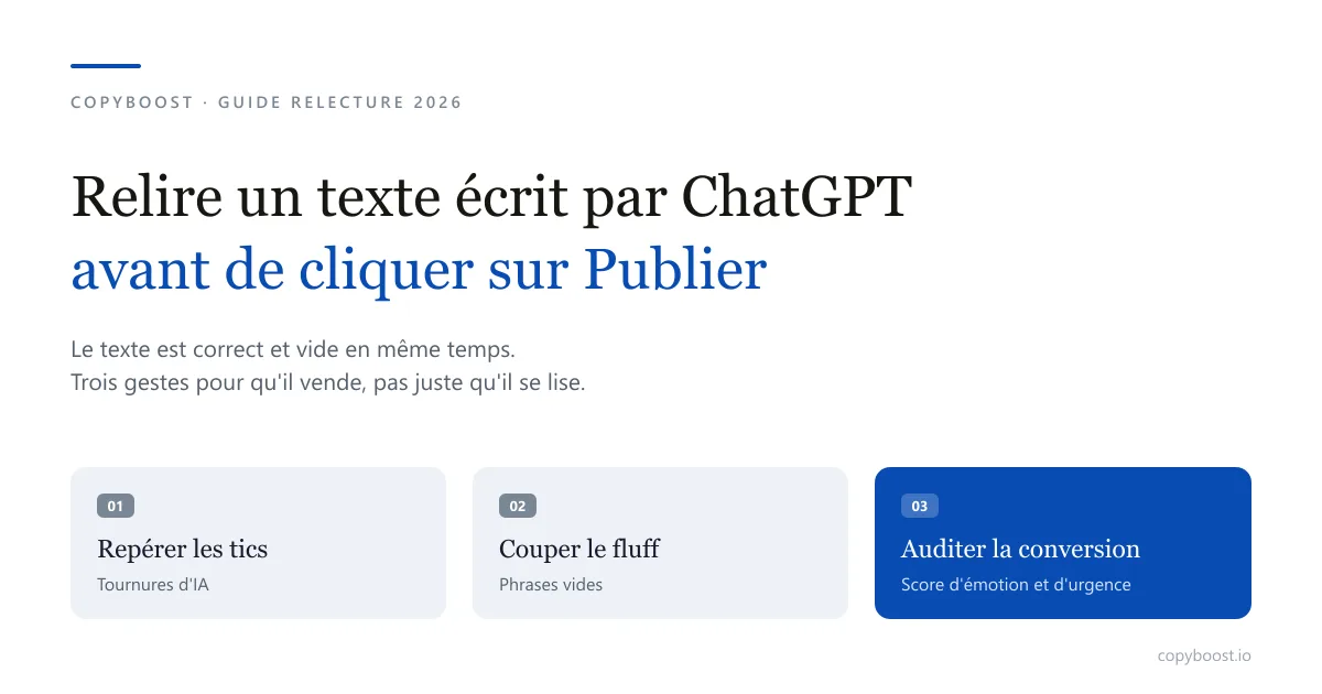 Comment relire un texte écrit par ChatGPT avant de le publier : la checklist anti-fluff